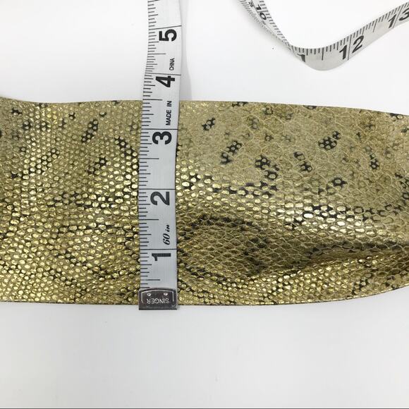 Leatherock 90s Python metallic gold leather embossed metallic wide wrap belt M main image 5